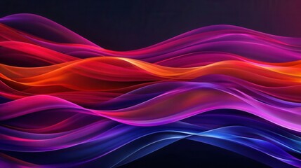 Colorful 3D waves with light reflections, abstract background, vibrant and dynamic