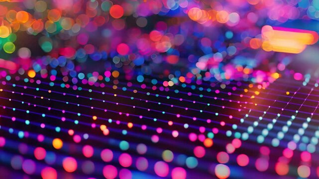 Macro shot of a quantum computer operation, complex and advanced computing