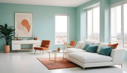 Fototapeta premium Photo interior modern design room 3d illustration