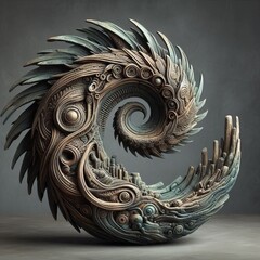 136 37. A ceramic sculpture inspired by ancient artifacts, with