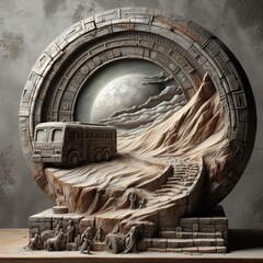 138 37. A ceramic sculpture inspired by ancient artifacts, with