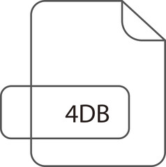 4DB File extension icon raw thicker outline