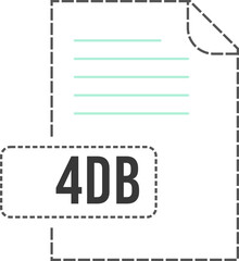 4DB File format icon dashed outline
