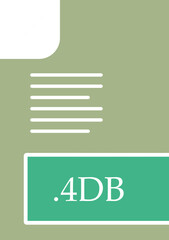 4DB File format icon fill inside with symbol