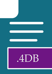 4DB File format icon fill inside