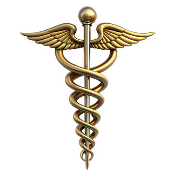 Medical caduceus symbol representing healthcare and medicine