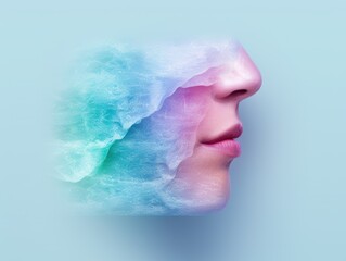 abstract portrait with colorful smoke effect