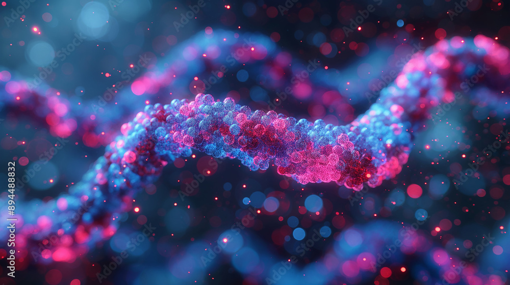 Poster cutting-edge dna structure and chromosome molecule visualization for research and checkup in gene bi