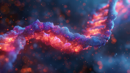Cutting-edge DNA structure and chromosome molecule visualization for research and checkup in gene biotechnology, biology, and genetic cells.