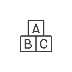 Alphabet Blocks line icon