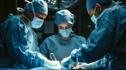 Surgeon performing intricate operation with focus, dedication, medical expertise, photo realistic, healthcare, commitment, skill