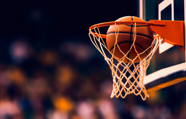 Fototapeta premium Scoring the winning points at a basketball game