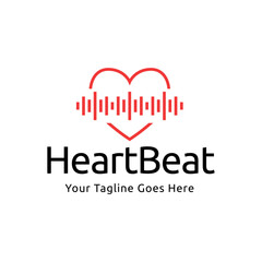 Heart beat logo vector, ECG Logo vector illustration.