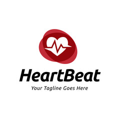 Heart beat logo vector, ECG Logo vector illustration.