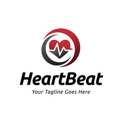 Heart beat logo vector, ECG Logo vector illustration.