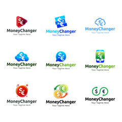 Set of Money Changer Logo Template Design Vector