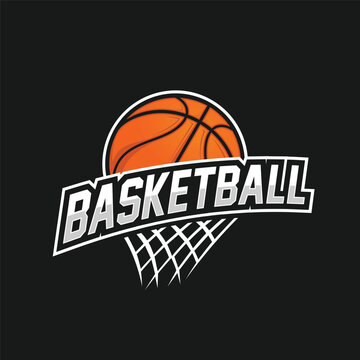 Basketball club logo, emblem, designs with ball. Sport badge vector illustration