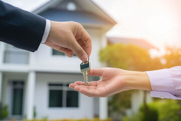 Hand over the key new house concept