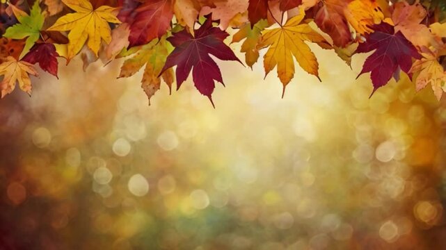 autumn leaves frame background with free space for text, banner for commercials, announcements, greeting cards, video content, seasonal promotions