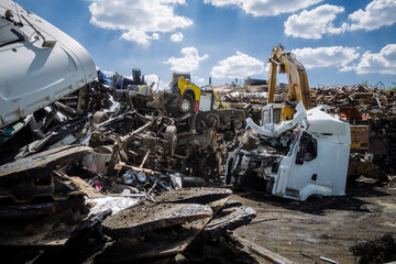 Scrapyard, junkyard, debris, salvage, industrial