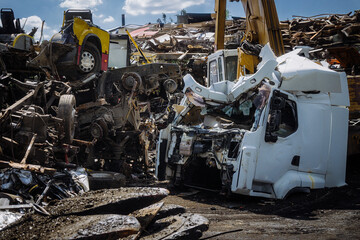 Scrapyard, junkyard, debris, salvage, industrial