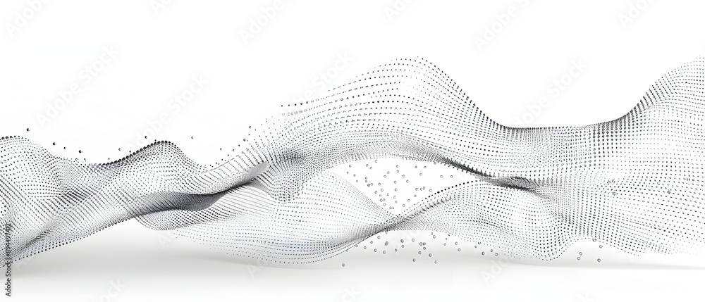 Poster abstract wave dots background vector, technology and science theme design with moving lines of dots 