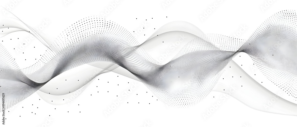 Poster abstract wave dots background vector, technology and science theme design with moving lines of dots 