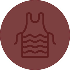Apron Vector Line Maroon Circle Maroon
