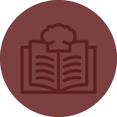 Recipe Vector Line Maroon Circle Maroon