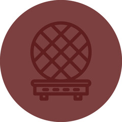 Waffle Iron Vector Line Maroon Circle Maroon