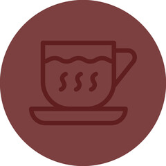 Cup Vector Line Maroon Circle Maroon