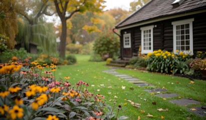 Fototapeta premium Autumn Garden Path