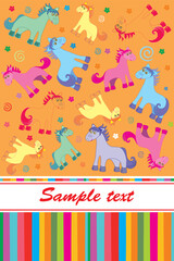 Horses seamless pattern. Baby girl seamless pattern.  Good for textile fabric design, wrapping paper, website wallpapers, textile, wallpaper and apparel. vector illustration