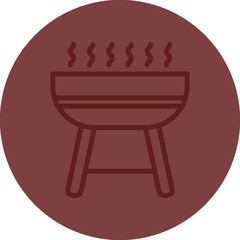 Bbq Vector Line Maroon Circle Maroon