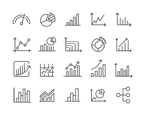 Chart Icons - Vector Line. Editable Stroke.
