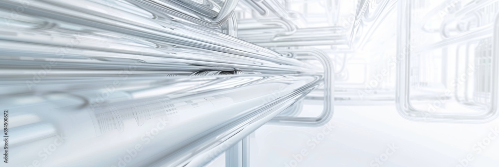 Poster futuristic technology integration in high-resolution 3d rendering with modern sophistication on clea