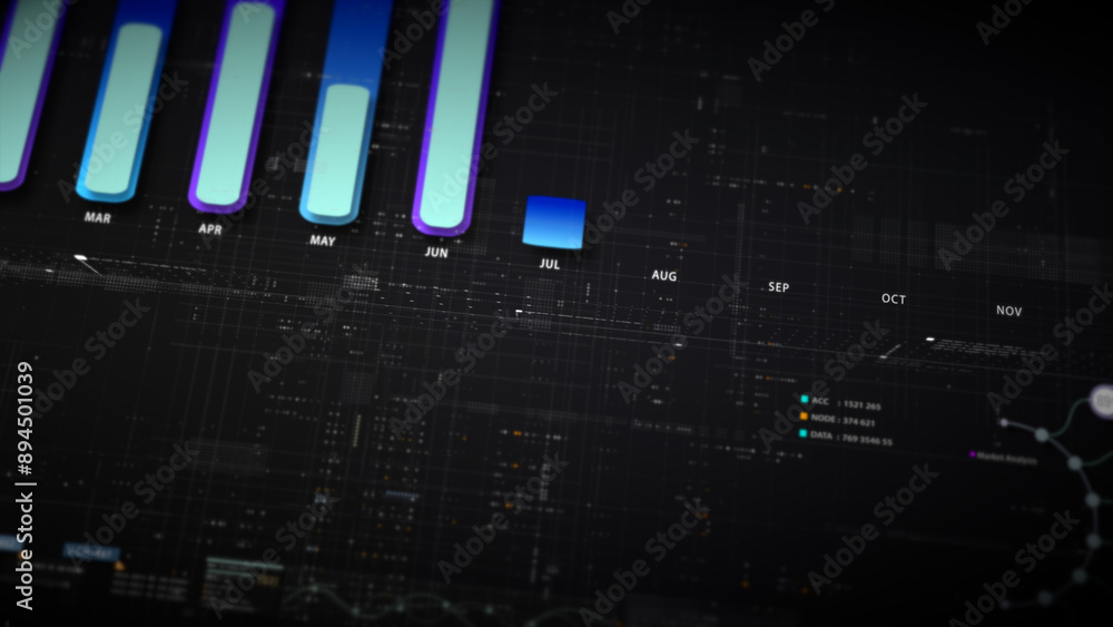 Fototapete dynamic data visuals for business info graphics, animated charts, and data-driven insights for a bus