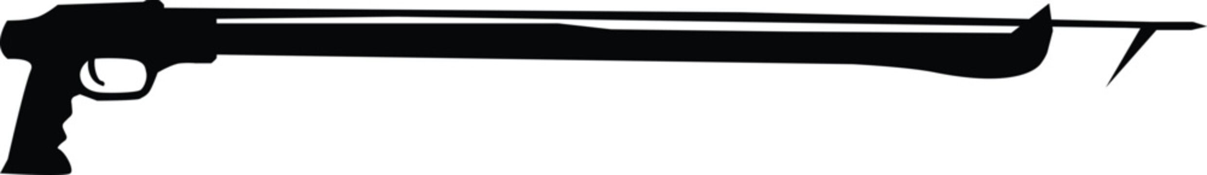 recommend clip art: Harpoon gun icon. Hunting weapon symbol. harpoon gun for fishing sign.  whaling harpoon with a wooden handle logo. flat style.
