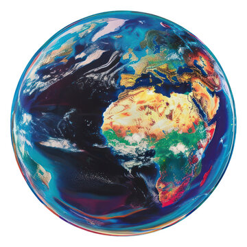 PNG Colorful digital Earth illustration
