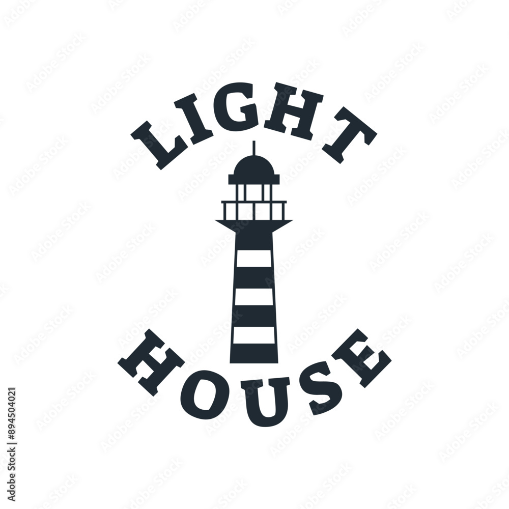 Poster lighthouse design element in vintage style for logo or badge retro vector illustration. vector illus