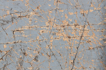 Texture of damaged and cracked concrete wall.