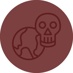 Earth Danger Vector Line Maroon Circle Maroon