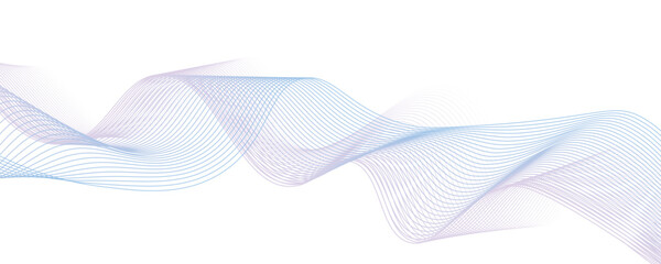 Dynamic sound wave isolated on white background. Musical particle pulsing. Blue energy flow concept. 3D rendering