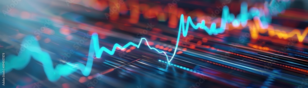Aufkleber abstract financial chart with digital data visualization. graph illustrating stock market trends and