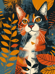 Retro Cat Vibes: Groovy 70s Style
