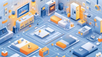Obraz premium Smart Home IoT Devices in a Connected Environment