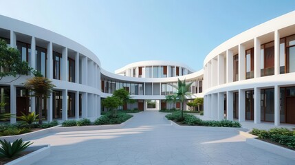 Modern Design of Futuristic educational campus with advanced infrastructure, Smart education systems