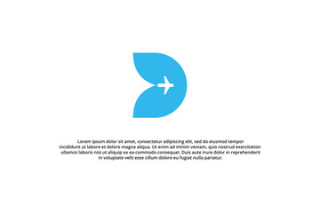 letter d modern airplane logo