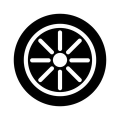 Obraz premium Wheel icon vector illustration graphic design