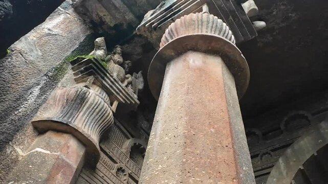 Entrance to the Chaitya Hall,  Bedse Cave, Maval taluka, Pune, Maharashtra